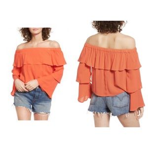 NWT Chloe & Katie Ruffle Off The Shoulder Top Size S